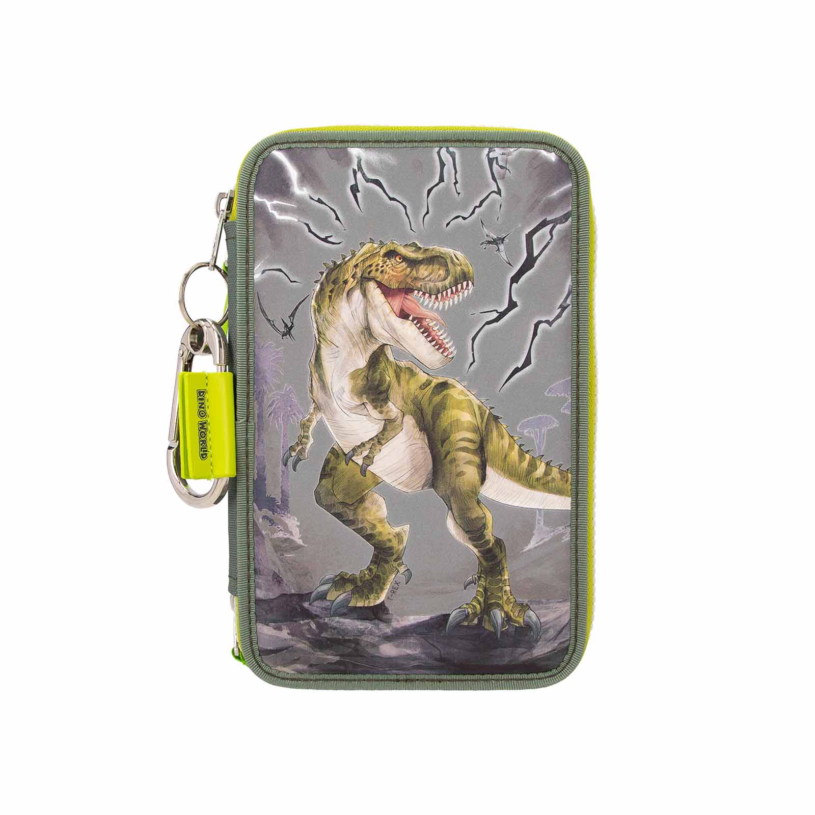 Dino World 3-Fach Federtasche Reflector inkl. Stifte