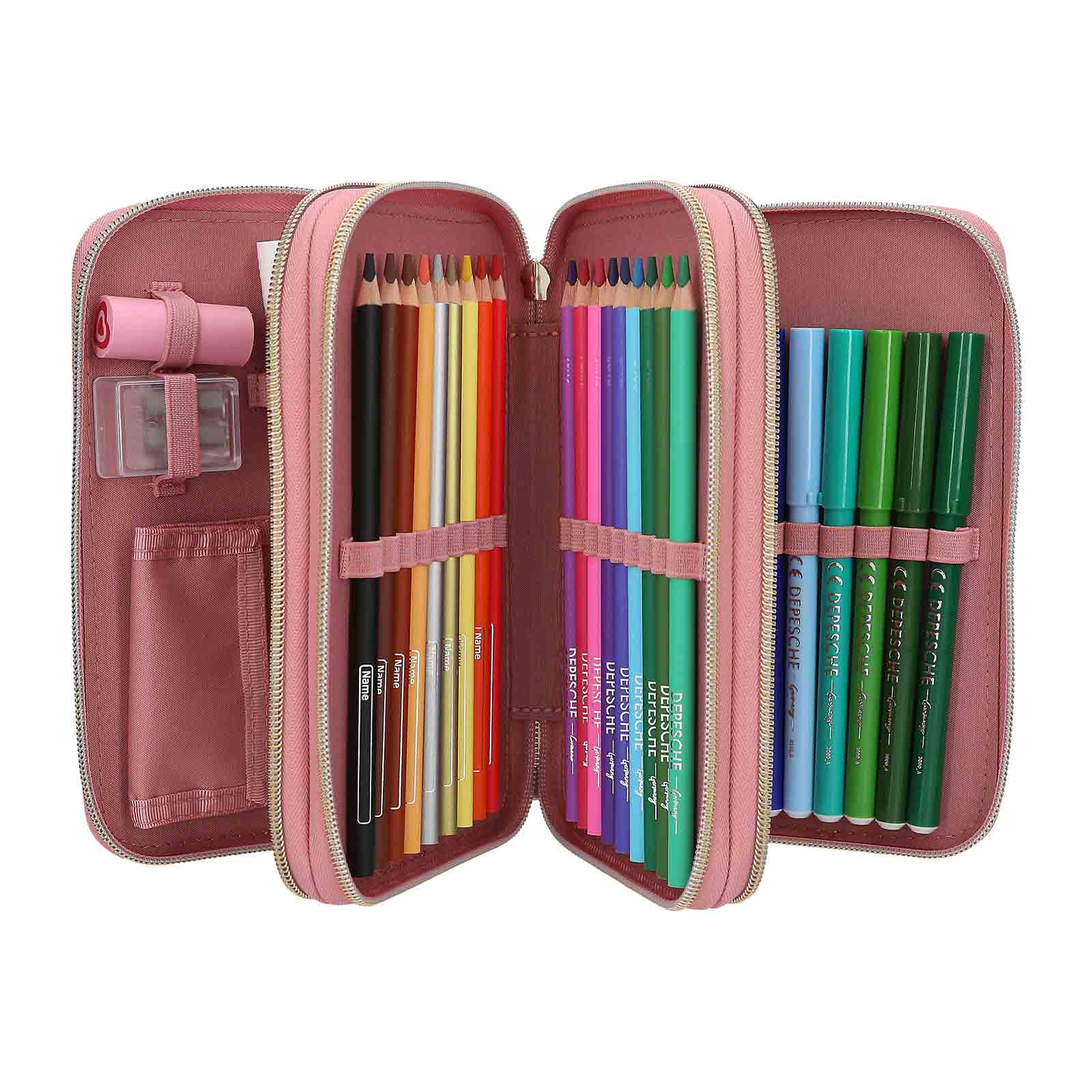 Miss Melody 3-Fach Federtasche DUSTY ROSE inkl. Stifte