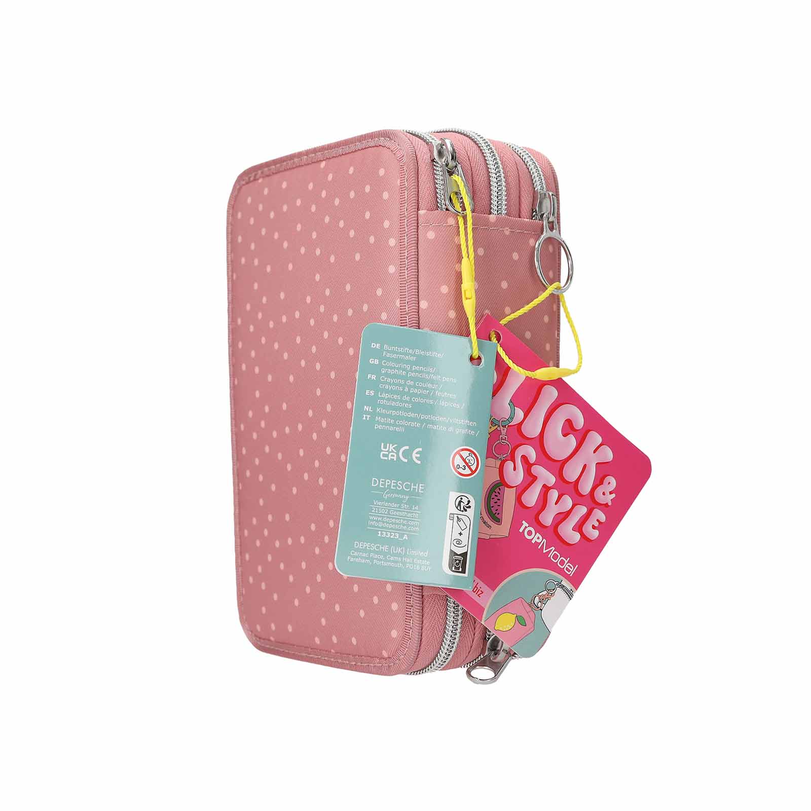 TOPModel 3-Fach Federtasche mit Affen-Applikation JUICY inkl. Stifte