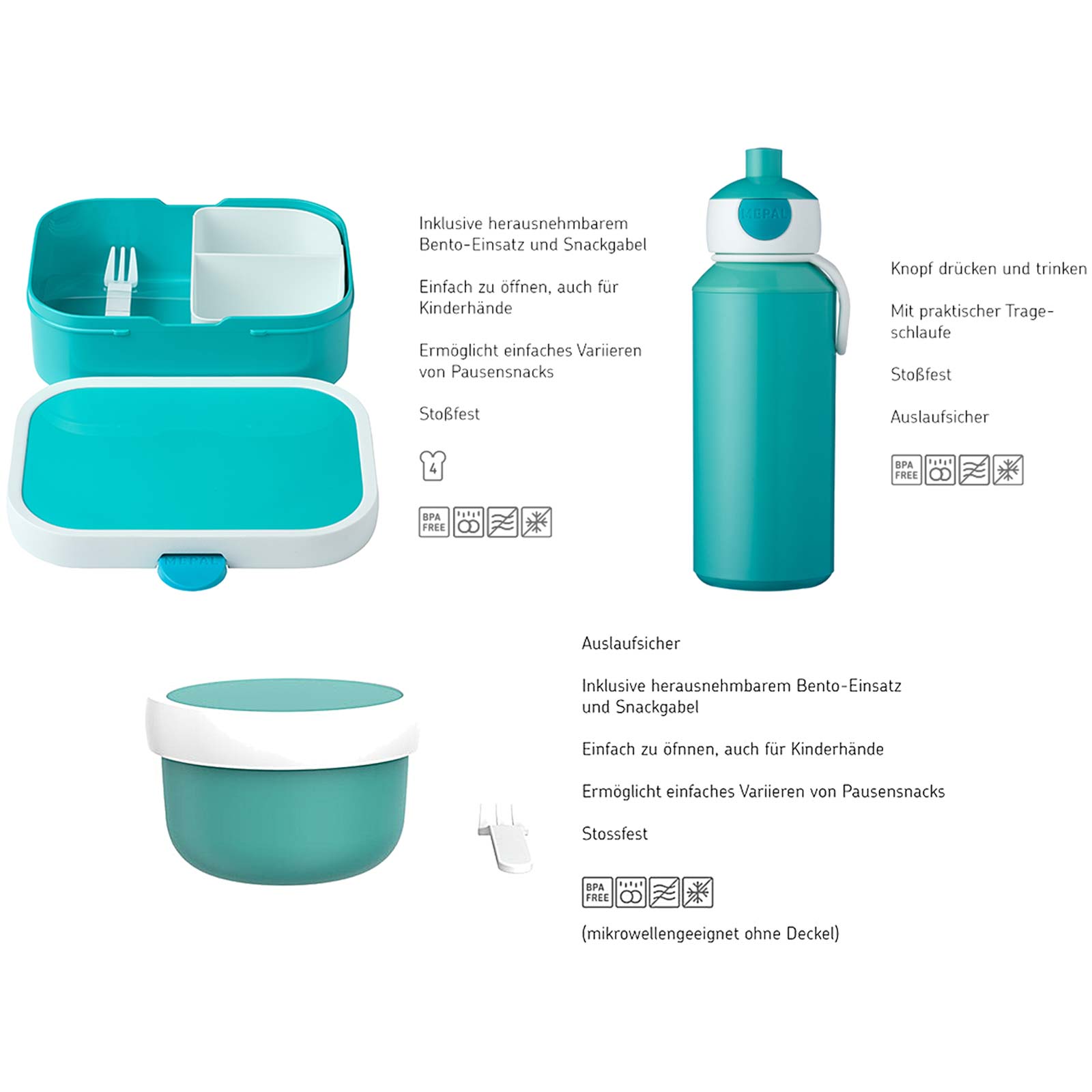 Mepal CAMPUS Lunchset Jungle 3-teilig - A 