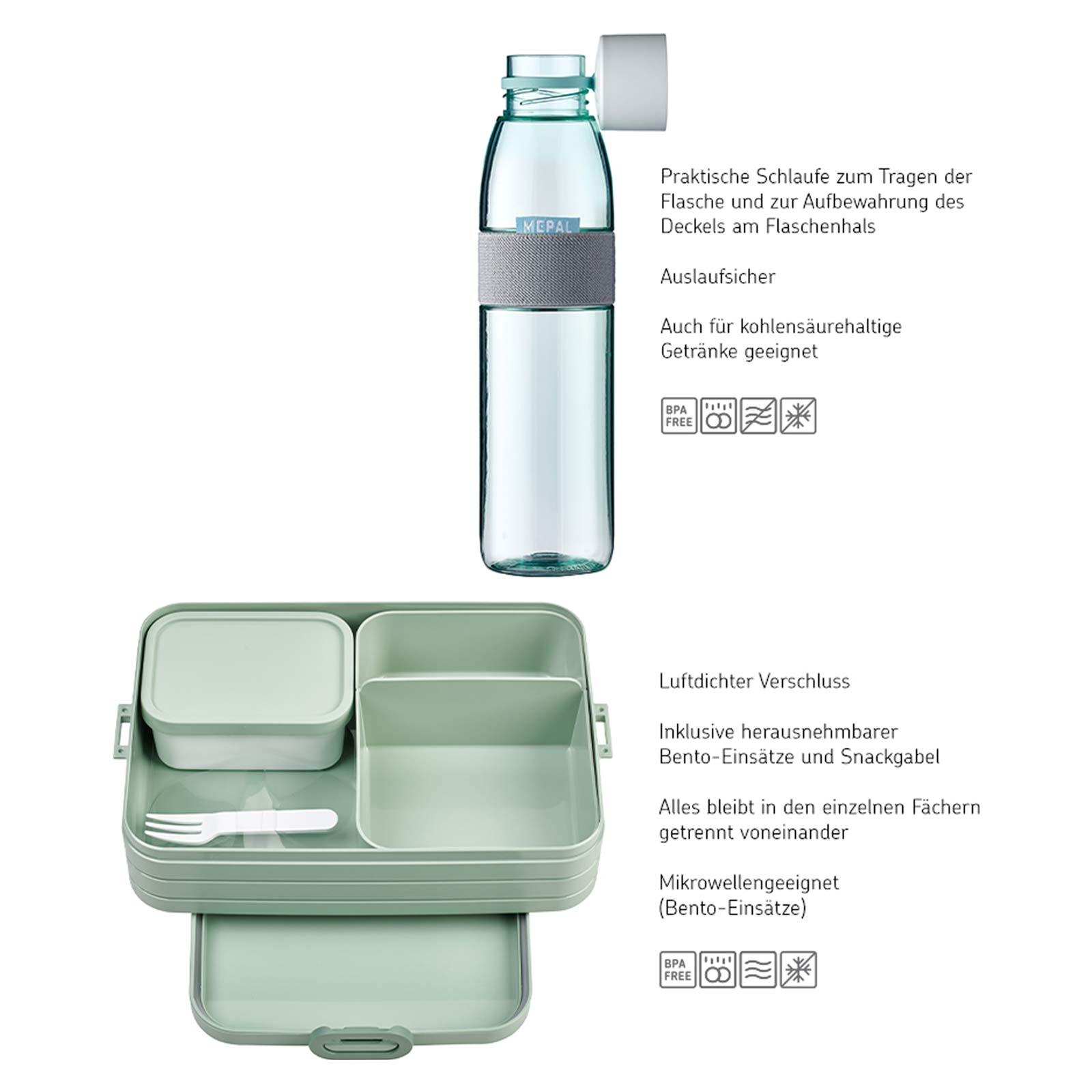 Mepal Ellipse + TAB Lunchset Large Nordic Blue - A 