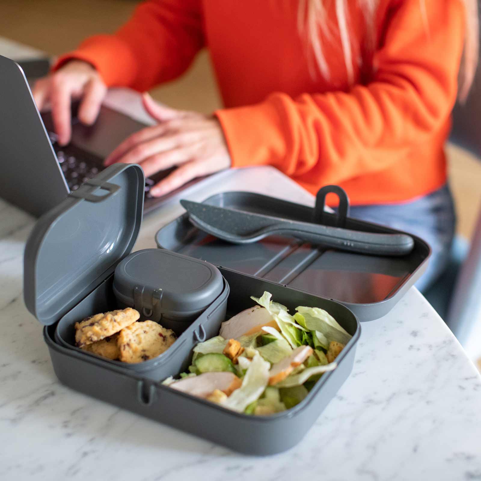 Koziol PASCAL READY Lunchbox-Set nature ash grey - A 