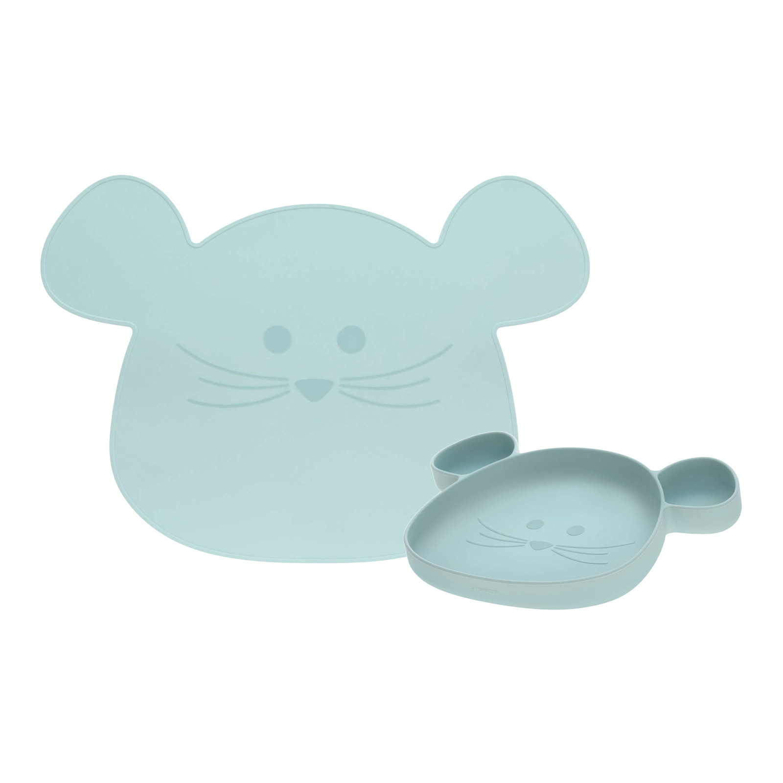 Lässig Kinder Esslernteller & Platzset Little Chums Mouse blau 2-tlg. - A 
