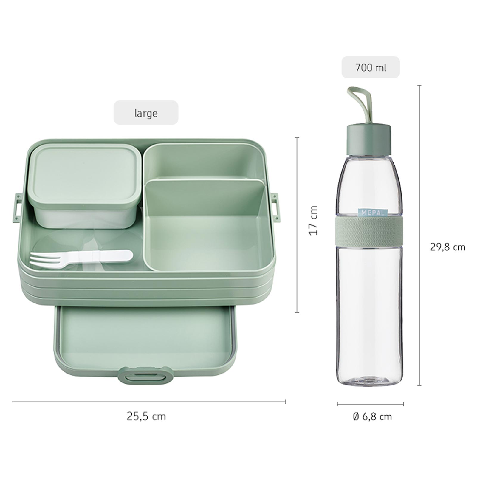 Mepal Ellipse + TAB Lunchset Large Nordic Blue - A 