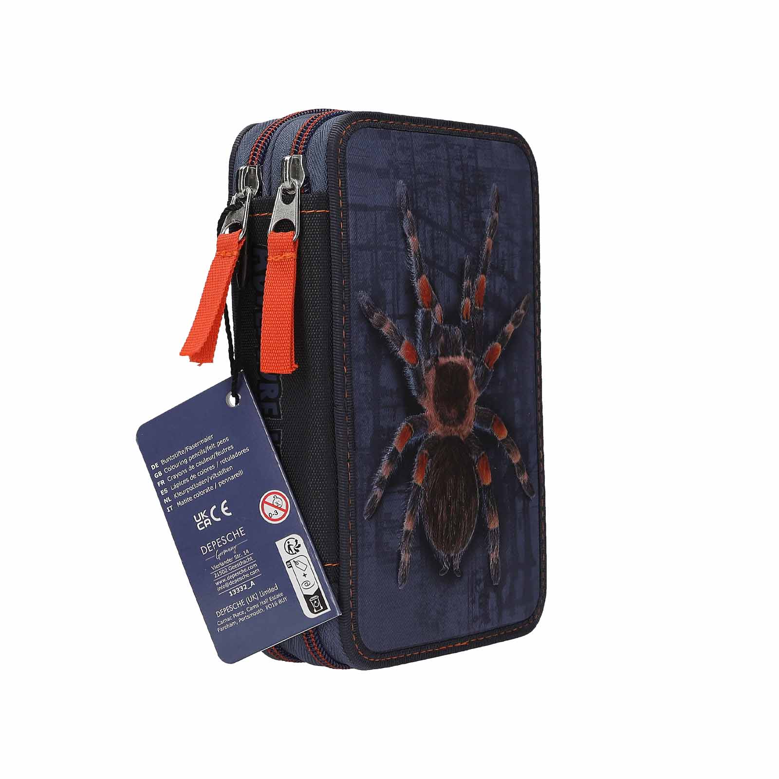 Adventure World 2-Fach Federtasche mit Spinne