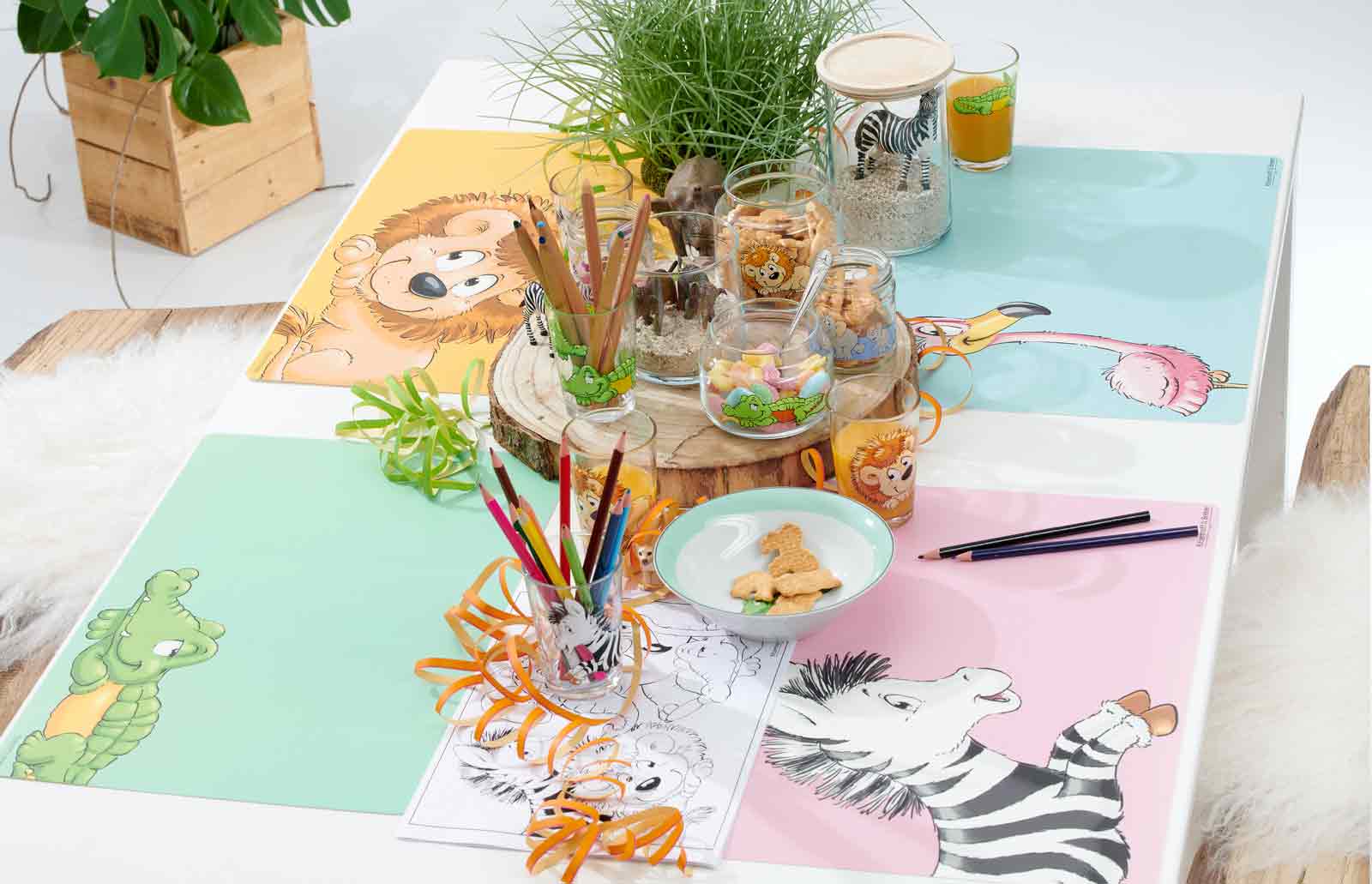 Ritzenhoff & Breker HAPPY ZOO Zebra Geschirr-Set mit Kinderbecher 7-teilig