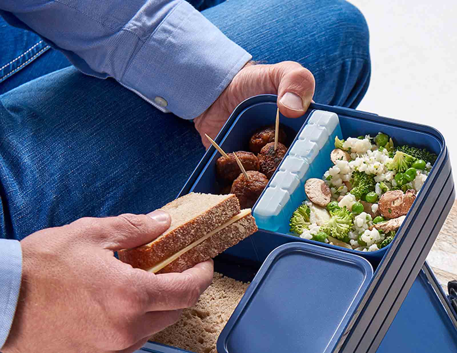 Mepal Bento-Lunchbox TAB Large + Kühlakku Weiß - A 