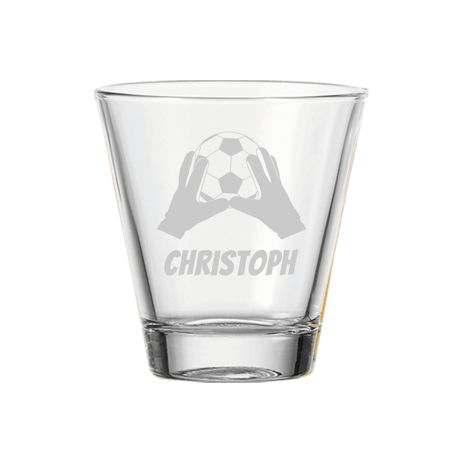 Trinkglas mit Gravur 215 ml Torwarthandschuhe