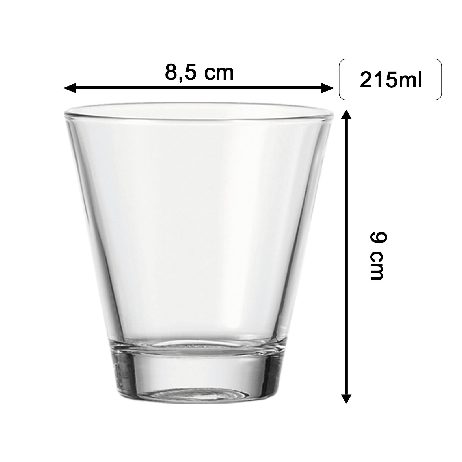 Trinkglas CIAO mit Gravur 215 ml Name QUER 6 Stück