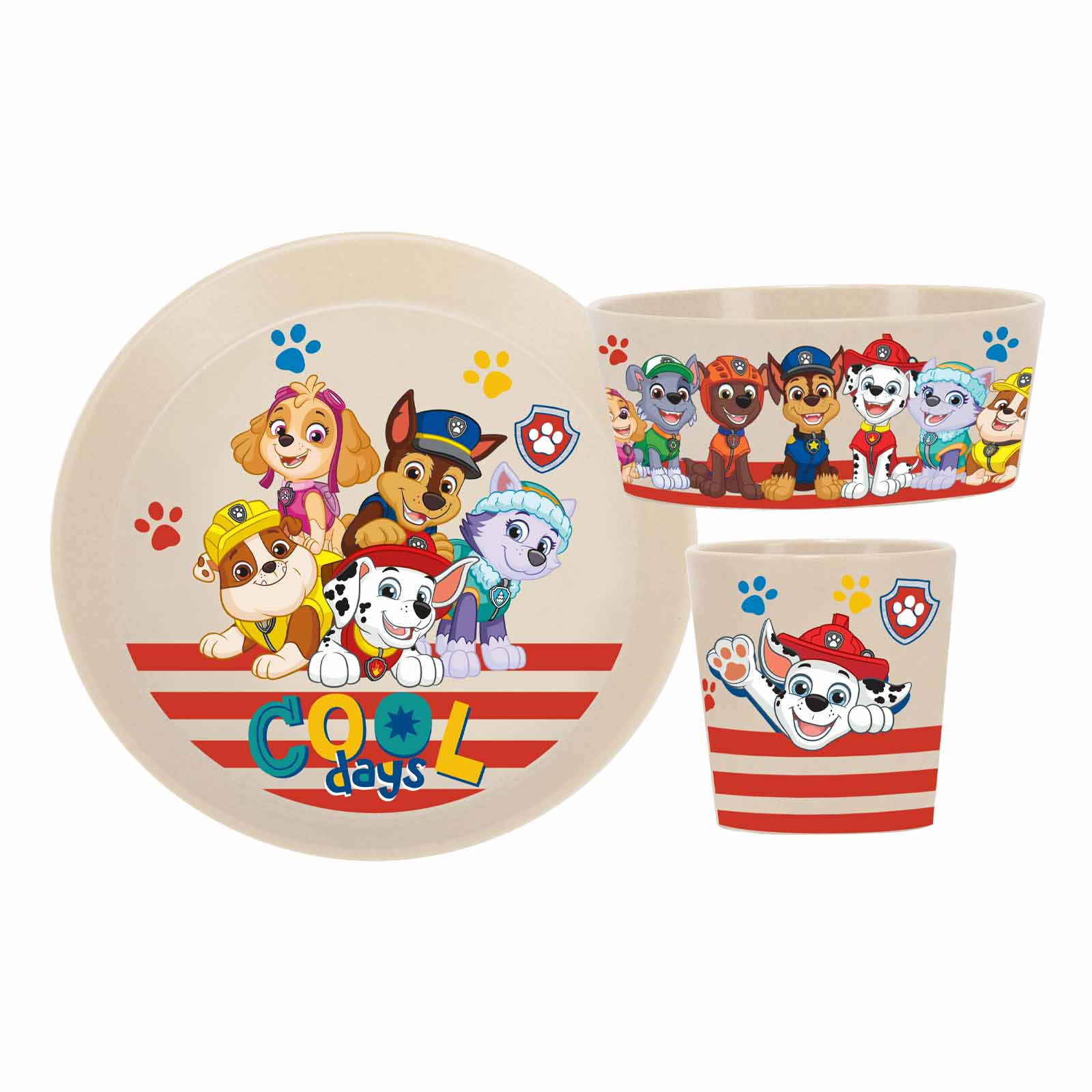 Koziol CONNECT Kindergeschirrset 3-teilig Paw Patrol organic sand - A 