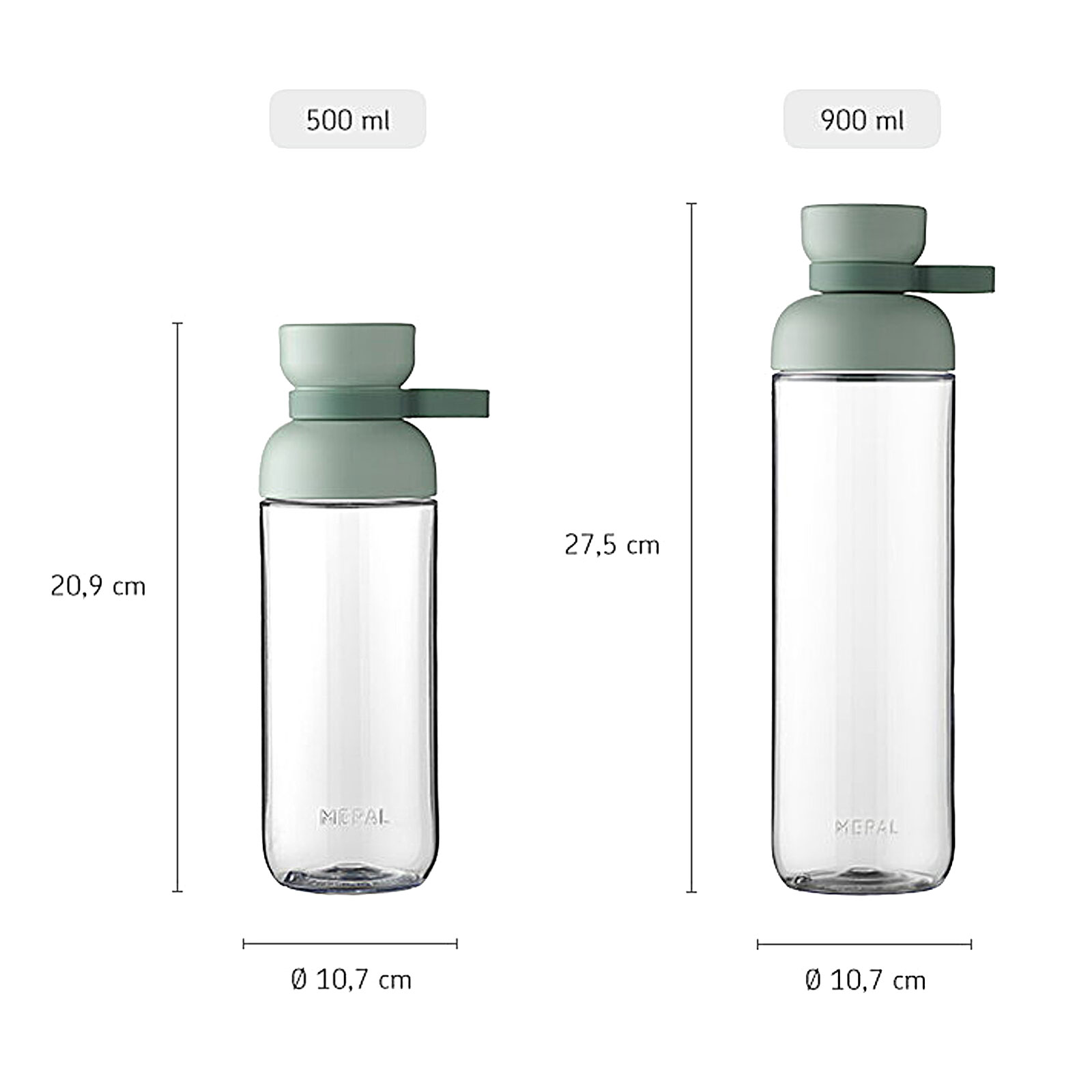 Mepal VITA Trinkflaschen 500 + 900 ml 2er Set Nordic Sage