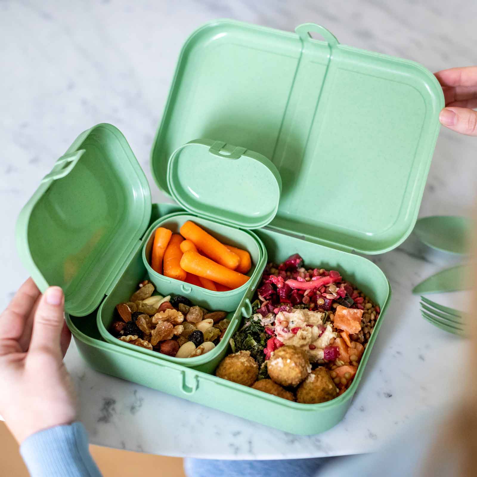 Koziol PASCAL READY Lunchbox-Set nature leaf green - A 
