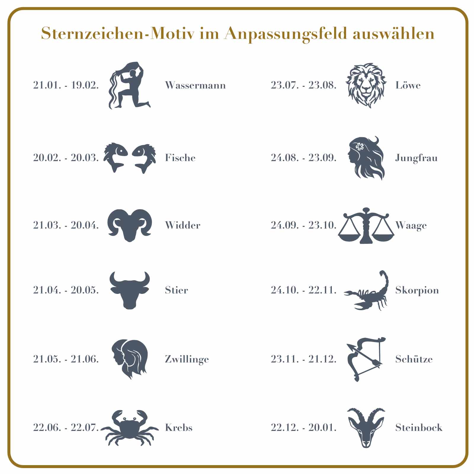 Glastasse mit Gravur 200 ml - Sternzeichen + Personalisierung